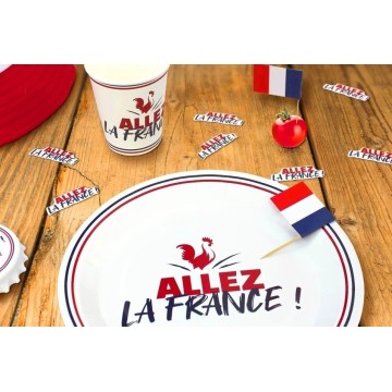 Décoration de table sur le thème Allez Les Bleus